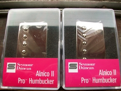 SMOKEY B'S SEYMOUR DUNCAN HUMBUCKER PICKUP SET ALNICO II PRO APH-1N AND APH- 1B NICKEL COVERS